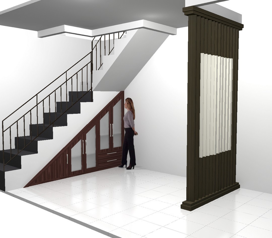 desain lemari  bawah  tangga  terbaru  Furniture Semarang